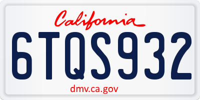 CA license plate 6TQS932