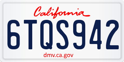 CA license plate 6TQS942