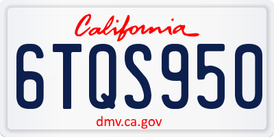 CA license plate 6TQS950