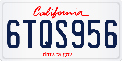 CA license plate 6TQS956