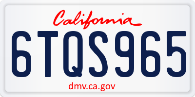 CA license plate 6TQS965