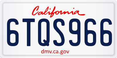 CA license plate 6TQS966