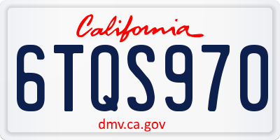 CA license plate 6TQS970