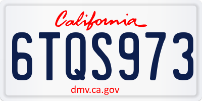 CA license plate 6TQS973