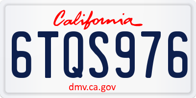 CA license plate 6TQS976