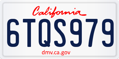 CA license plate 6TQS979