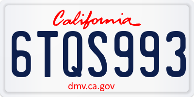 CA license plate 6TQS993