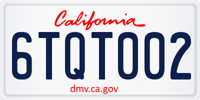 CA license plate 6TQT002