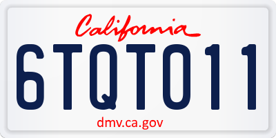 CA license plate 6TQT011