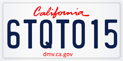 CA license plate 6TQT015