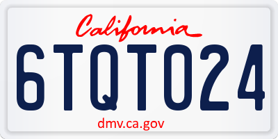 CA license plate 6TQT024