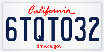 CA license plate 6TQT032