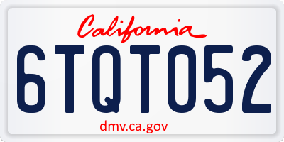 CA license plate 6TQT052