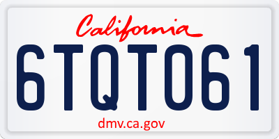 CA license plate 6TQT061