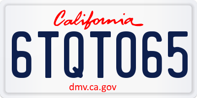 CA license plate 6TQT065