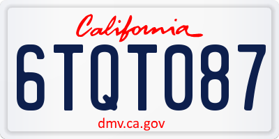 CA license plate 6TQT087