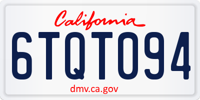 CA license plate 6TQT094