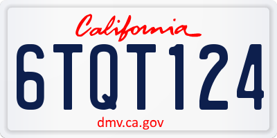 CA license plate 6TQT124
