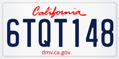 CA license plate 6TQT148