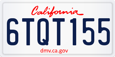 CA license plate 6TQT155