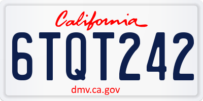 CA license plate 6TQT242
