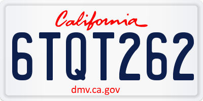 CA license plate 6TQT262
