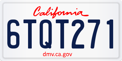 CA license plate 6TQT271