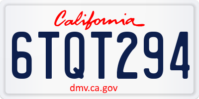 CA license plate 6TQT294