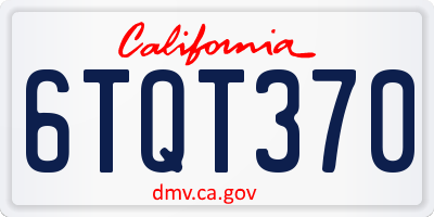 CA license plate 6TQT370