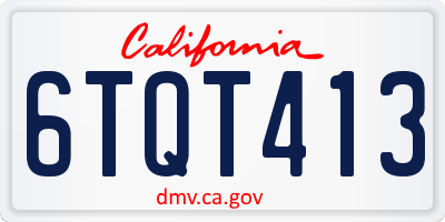 CA license plate 6TQT413