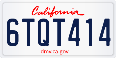 CA license plate 6TQT414