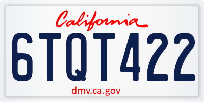 CA license plate 6TQT422