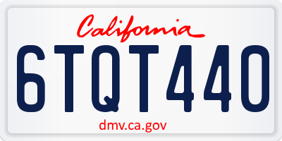 CA license plate 6TQT440