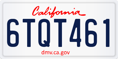 CA license plate 6TQT461