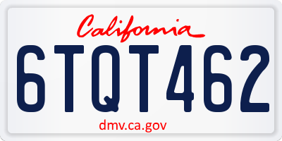 CA license plate 6TQT462