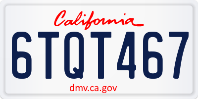 CA license plate 6TQT467