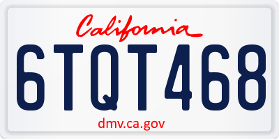 CA license plate 6TQT468