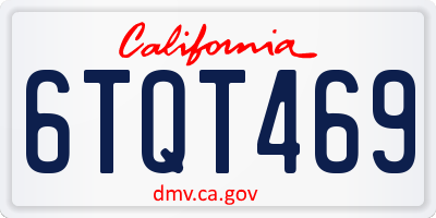 CA license plate 6TQT469