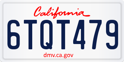 CA license plate 6TQT479