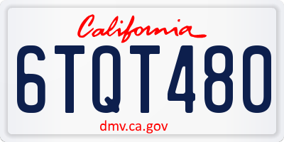 CA license plate 6TQT480