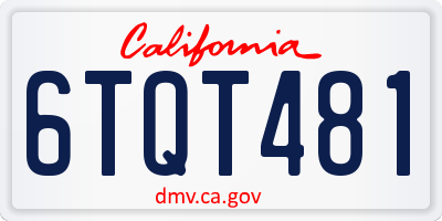 CA license plate 6TQT481