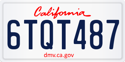 CA license plate 6TQT487