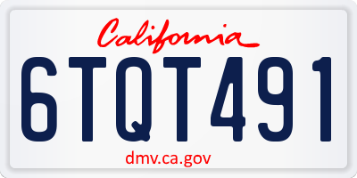 CA license plate 6TQT491