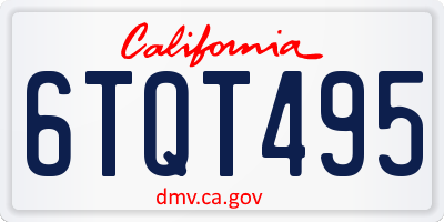 CA license plate 6TQT495