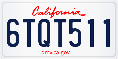 CA license plate 6TQT511