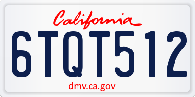 CA license plate 6TQT512