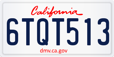 CA license plate 6TQT513