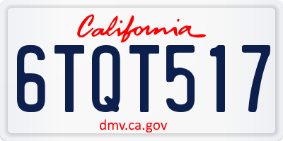 CA license plate 6TQT517