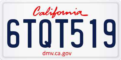 CA license plate 6TQT519