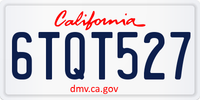 CA license plate 6TQT527